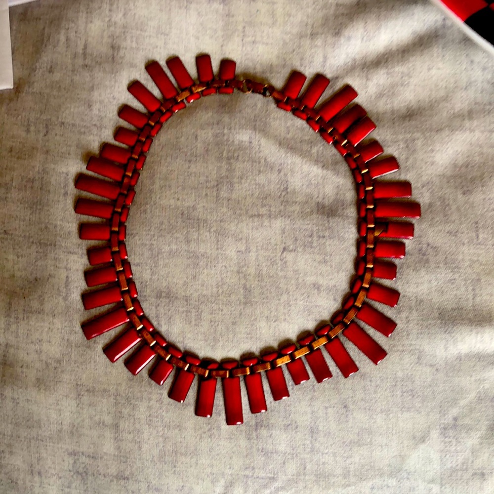Matisse Vintage Peter Pan Copper and Red Enamel Necklace